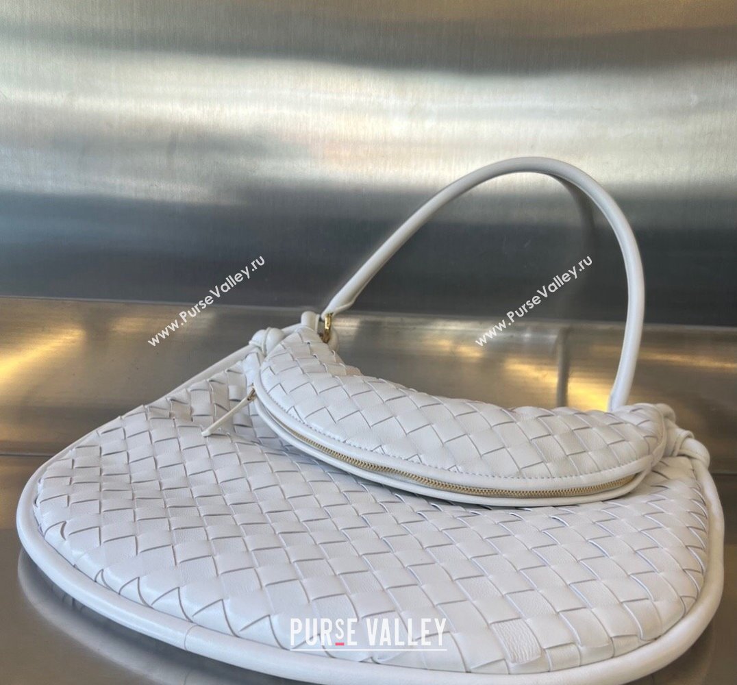 Bottega Veneta Large Gemelli Intrecciato leather shoulder bag 764053 White 2023 (wante-23122002)