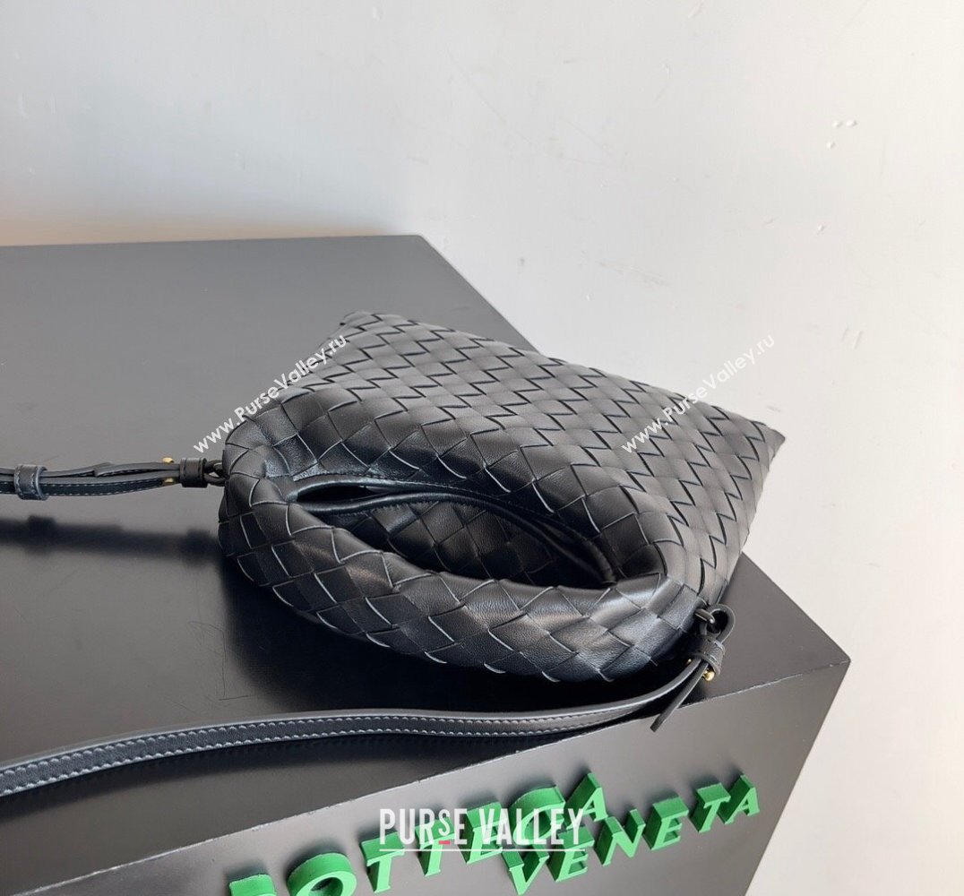 Bottega Veneta Mini Hop Intrecciato leather cross-body Bag with detachable strap Black 2024 (misu-23122005)