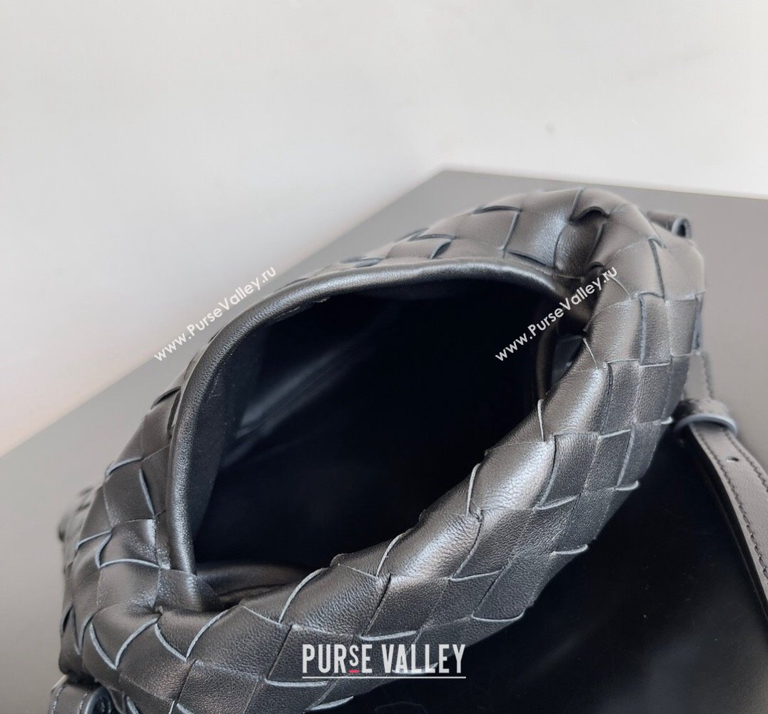 Bottega Veneta Mini Hop Intrecciato leather cross-body Bag with detachable strap Black 2024 (misu-23122005)