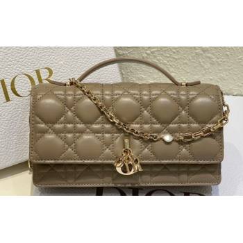 Miss Dior Mini Bag in Cannage Lambskin Camel with Removable jewel chain 2024 (XXG-23122001)