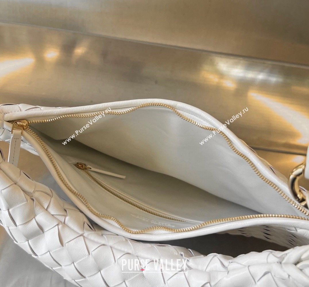 Bottega Veneta Large Gemelli Intrecciato leather shoulder bag 764053 White 2023 (wante-23122002)