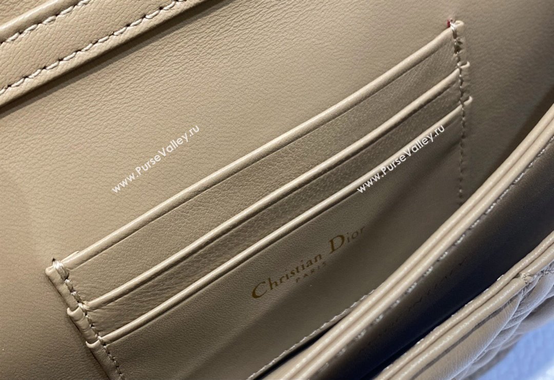 Miss Dior Mini Bag in Cannage Lambskin Camel with Removable jewel chain 2024 (XXG-23122001)