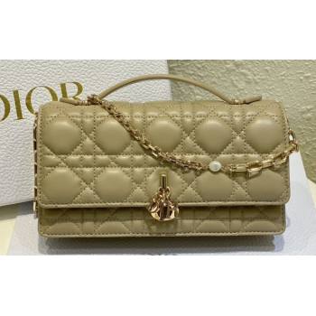 Miss Dior Mini Bag in Cannage Lambskin Apricot with Removable jewel chain 2024 (XXG-23122002)