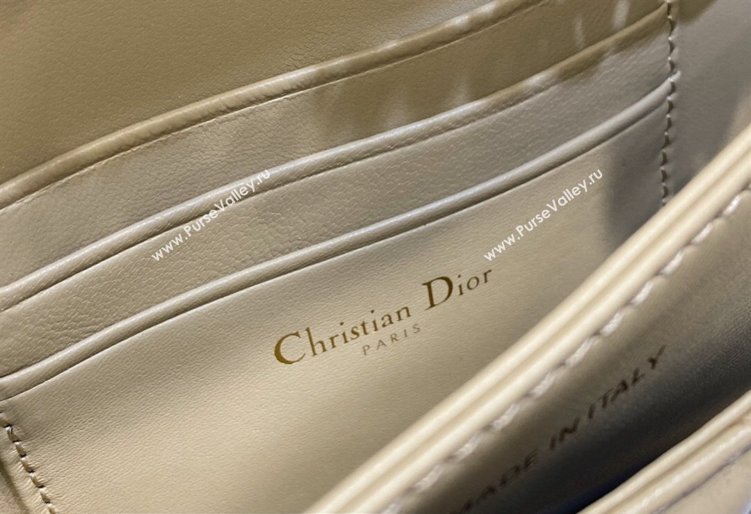 Miss Dior Mini Bag in Cannage Lambskin Apricot with Removable jewel chain 2024 (XXG-23122002)