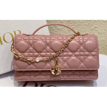Miss Dior Mini Bag in Cannage Lambskin Pink with Removable jewel chain 2024 (XXG-23122003)