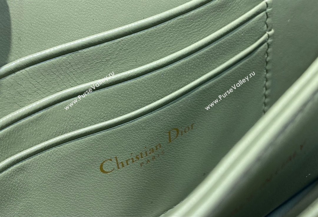 Miss Dior Mini Bag in Cannage Lambskin Green with Removable jewel chain 2024 (XXG-23122004)