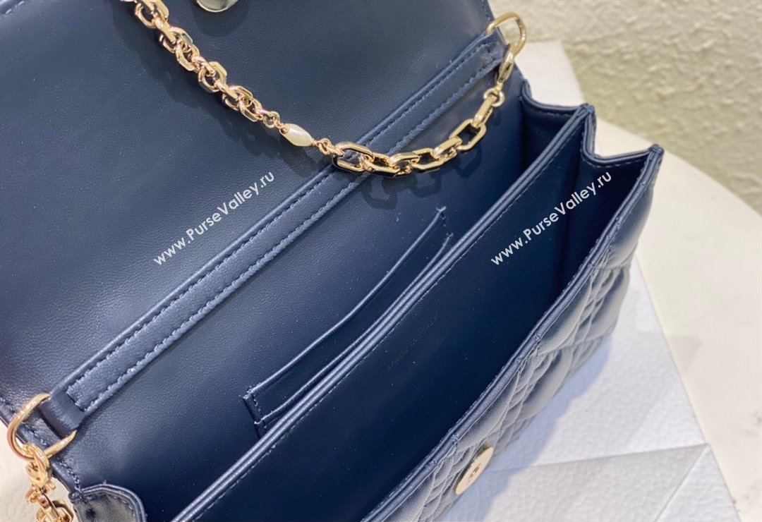 Miss Dior Mini Bag in Cannage Lambskin Navy Blue with Removable jewel chain 2024 (XXG-23122005)
