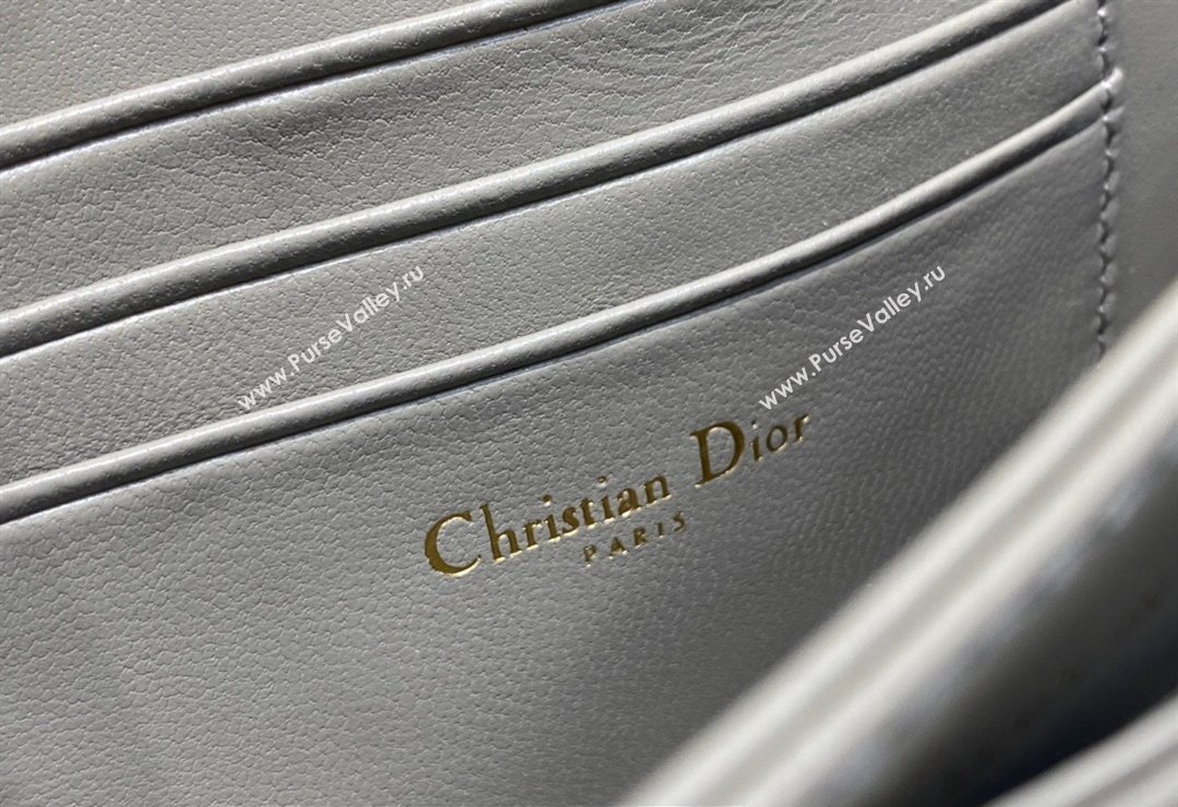 Miss Dior Mini Bag in Cannage Lambskin Gray with Removable jewel chain 2024 (XXG-23122006)