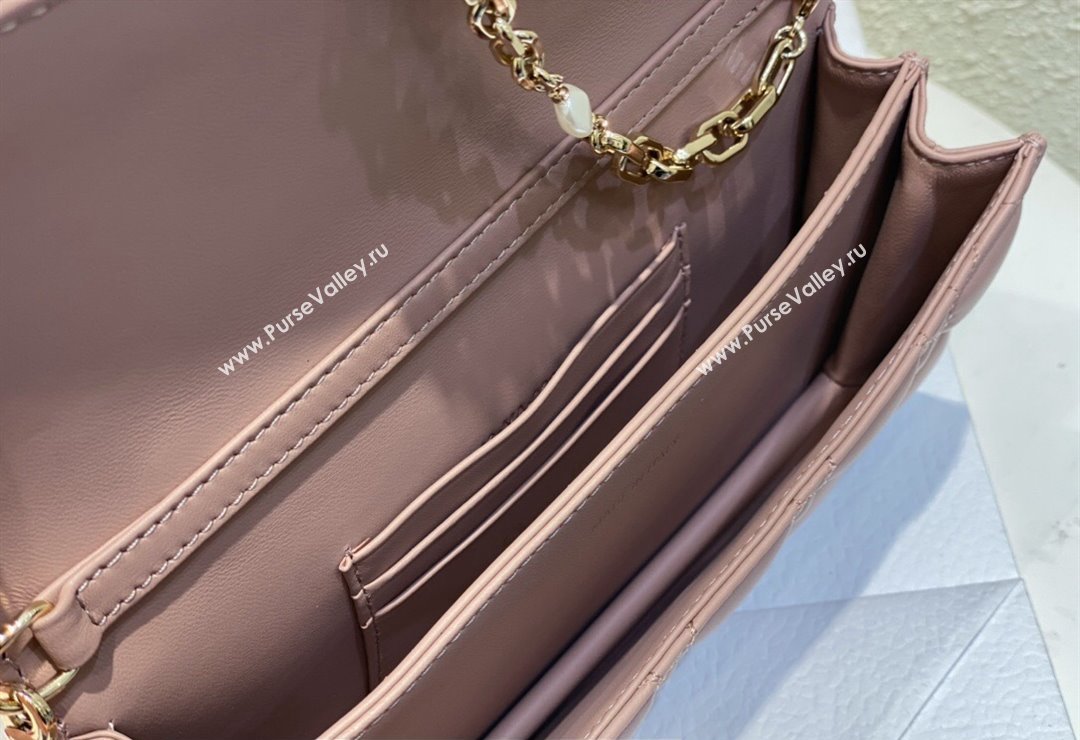 Miss Dior Mini Bag in Cannage Lambskin Dusty Pink with Removable jewel chain 2024 (XXG-23122008)