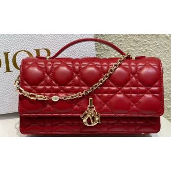 Miss Dior Mini Bag in Cannage Lambskin Red with Removable jewel chain 2024 (XXG-23122009)