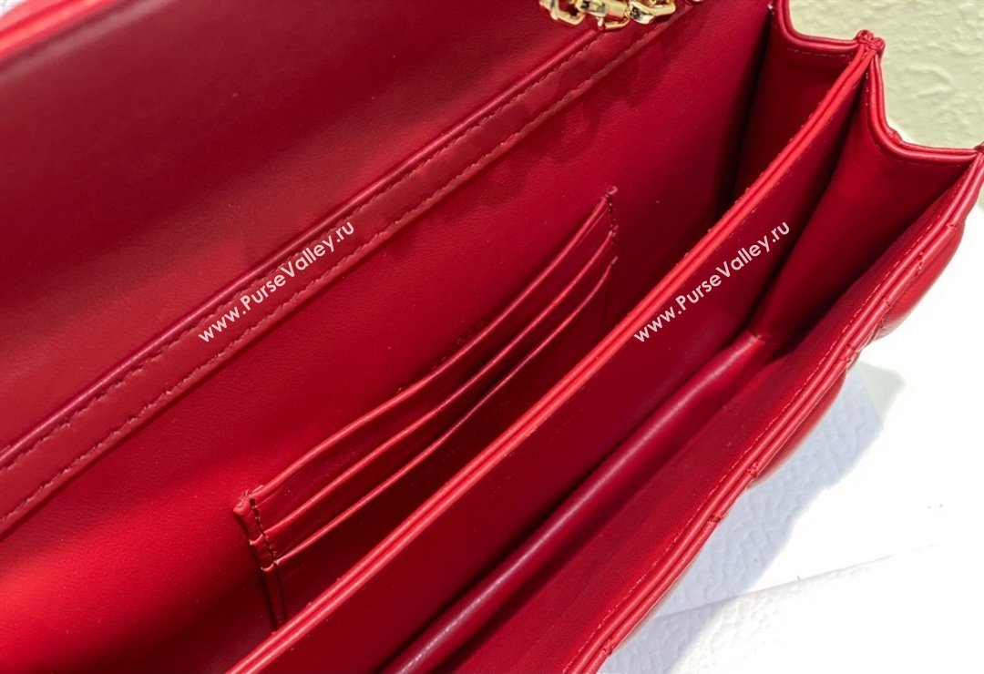 Miss Dior Mini Bag in Cannage Lambskin Red with Removable jewel chain 2024 (XXG-23122009)