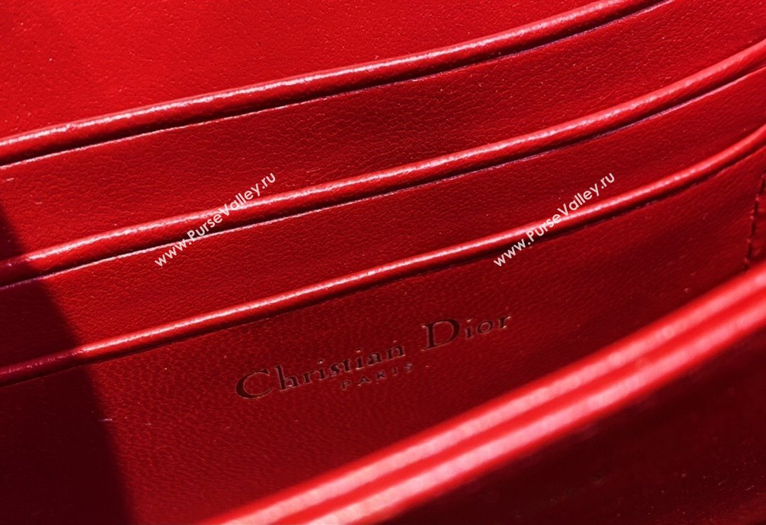 Miss Dior Mini Bag in Cannage Lambskin Red with Removable jewel chain 2024 (XXG-23122009)
