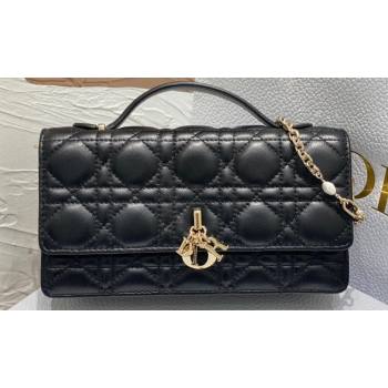 Miss Dior Mini Bag in Cannage Lambskin Black with Removable jewel chain 2024 (XXG-23122010)