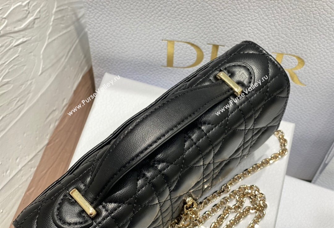 Miss Dior Mini Bag in Cannage Lambskin Black with Removable jewel chain 2024 (XXG-23122010)