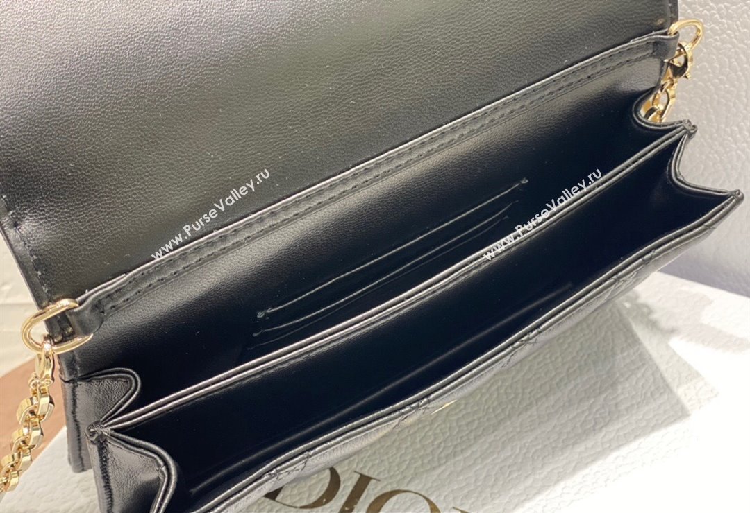 Miss Dior Mini Bag in Cannage Lambskin Black with Removable jewel chain 2024 (XXG-23122010)
