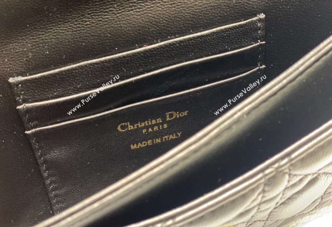 Miss Dior Mini Bag in Cannage Lambskin Black with Removable jewel chain 2024 (XXG-23122010)