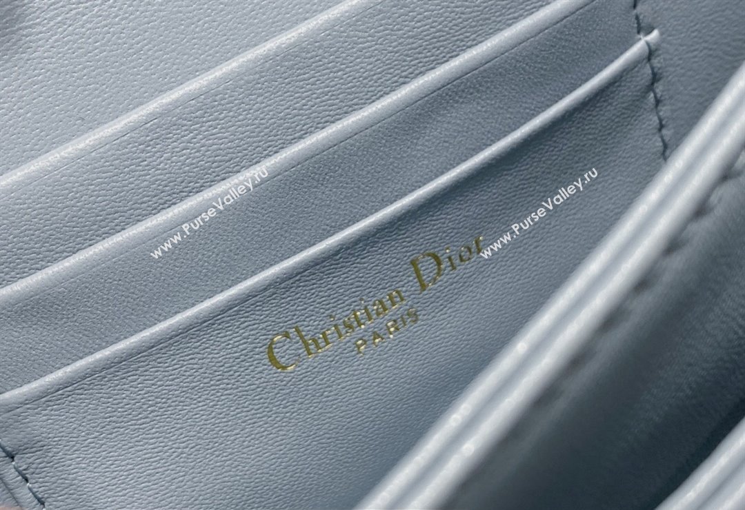 Miss Dior Mini Bag in Cannage Lambskin Cloud Blue with Removable jewel chain 2024 (XXG-23122012)