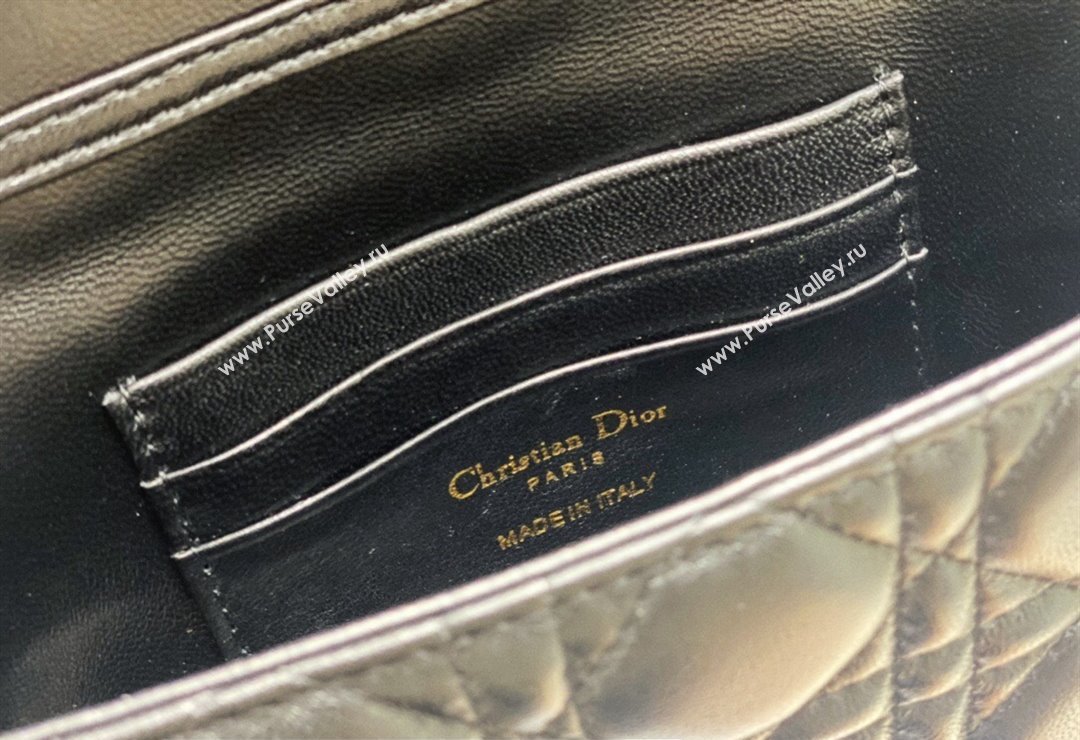 Lady Dior Phone Pouch Bag in Cannage Lambskin Black with Removable jewel chain 2024 (XXG-23122016)