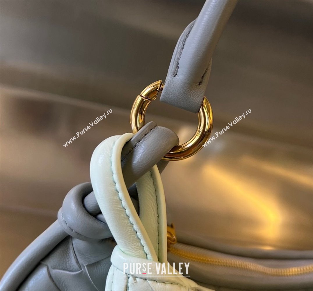 Bottega Veneta Small Gemelli Intrecciato leather shoulder bag 776764 AGATE GREY / GLACIER 2024 (wante-23122007)