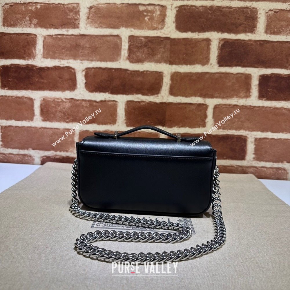 Gucci Petite GG Super mini bag 760194 Leather Black (dlh-23122211)