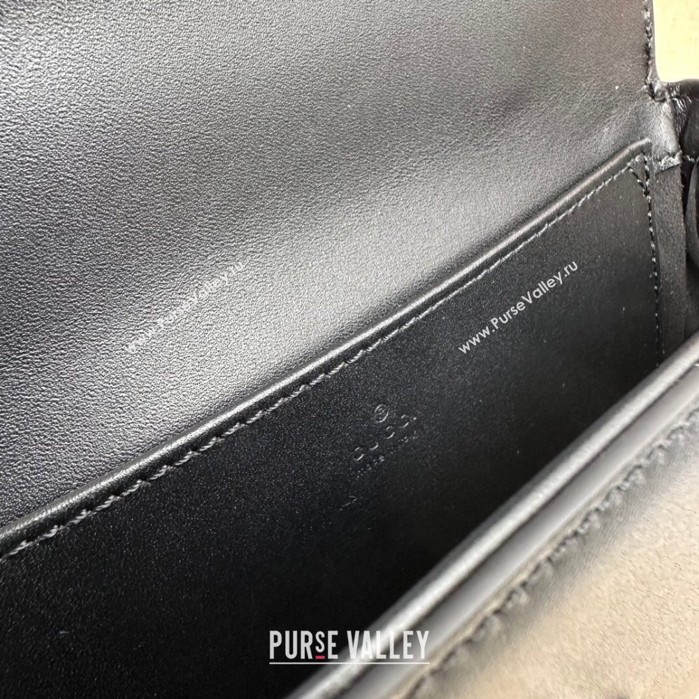 Gucci Petite GG Super mini bag 760194 Leather Black (dlh-23122211)