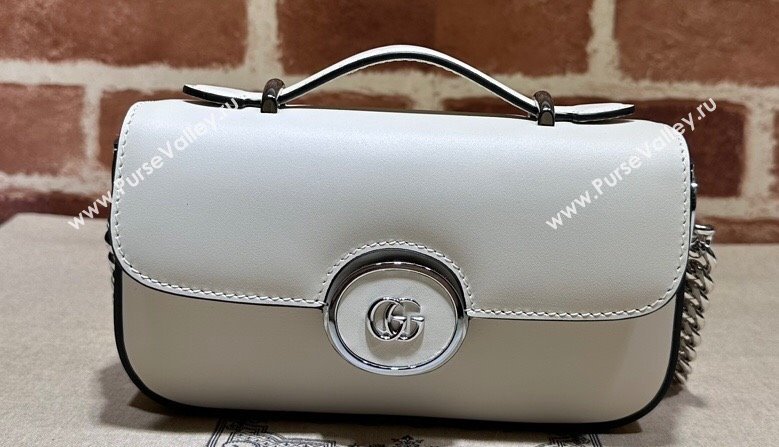 Gucci Petite GG Super mini bag 760194 Leather White (dlh-23122212)