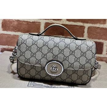 Gucci Petite GG mini shoulder bag 739722 Beige and ebony GG Supreme canvas (dlh-23122209)