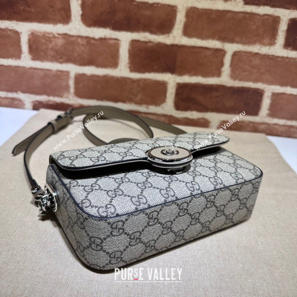 Gucci Petite GG mini shoulder bag 739722 Beige and ebony GG Supreme canvas (dlh-23122209)