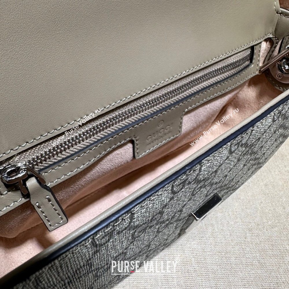 Gucci Petite GG mini shoulder bag 739722 Beige and ebony GG Supreme canvas (dlh-23122209)