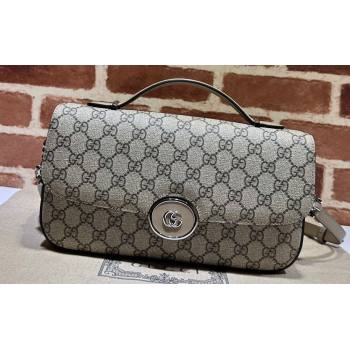 Gucci Petite GG small shoulder bag 739721 Beige and ebony GG Supreme canvas (dlh-23122208)
