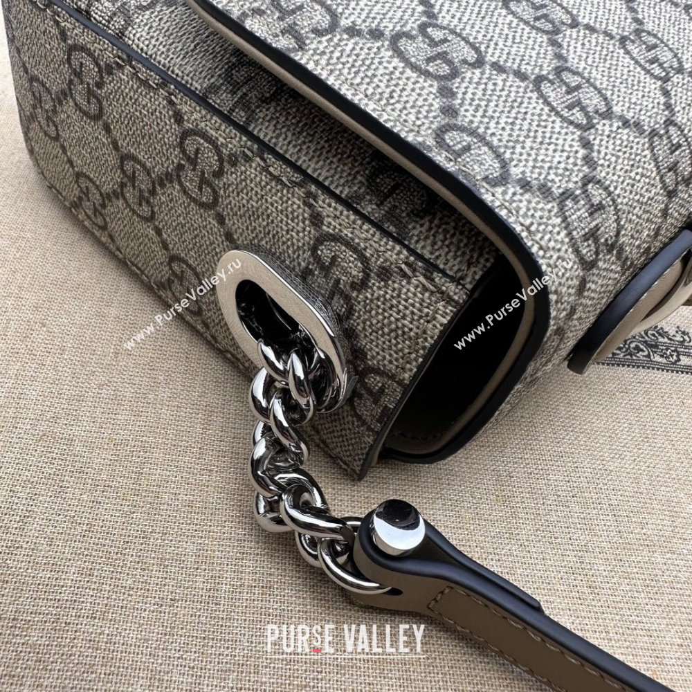 Gucci Petite GG small shoulder bag 739721 Beige and ebony GG Supreme canvas (dlh-23122208)