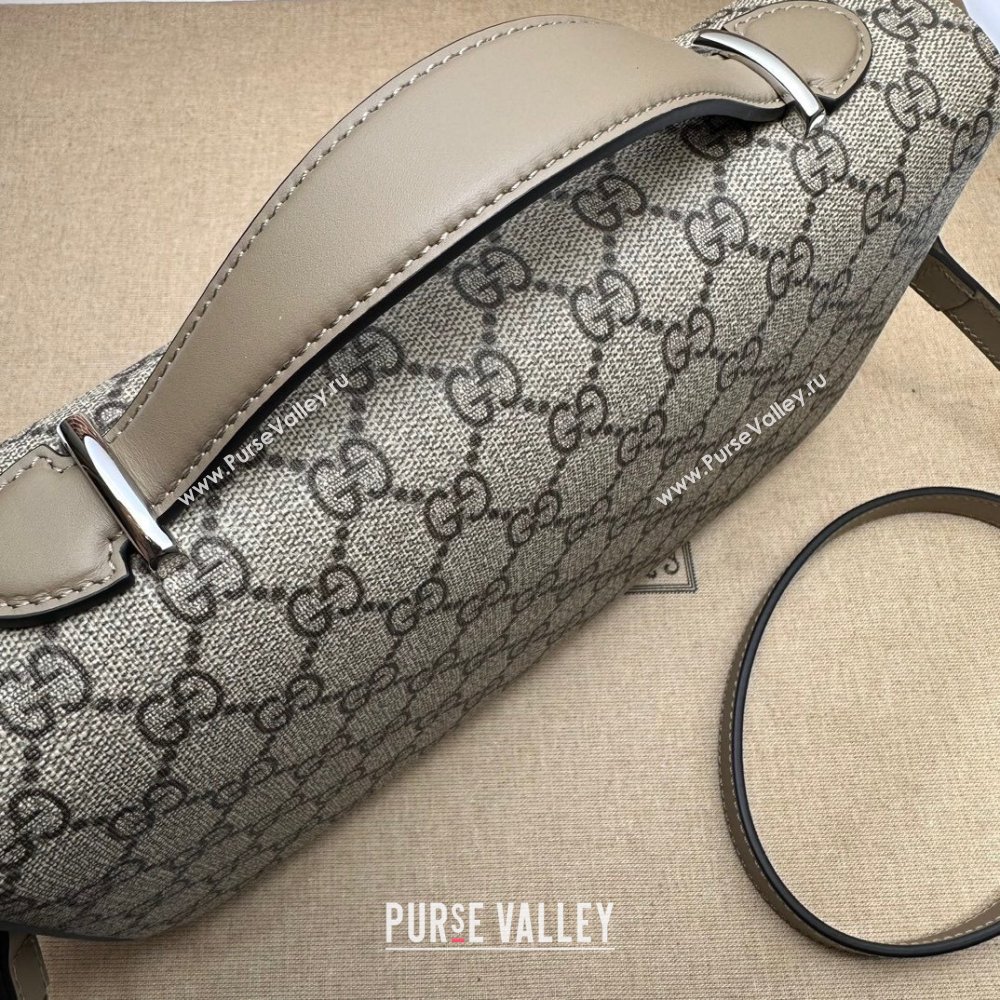 Gucci Petite GG small shoulder bag 739721 Beige and ebony GG Supreme canvas (dlh-23122208)