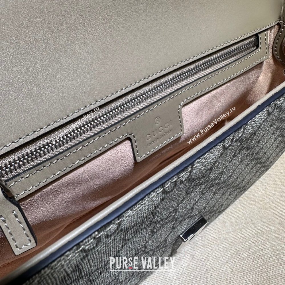 Gucci Petite GG small shoulder bag 739721 Beige and ebony GG Supreme canvas (dlh-23122208)