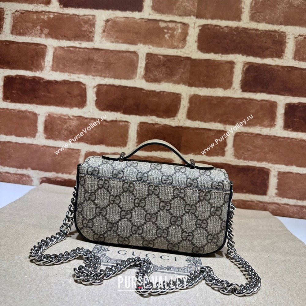 Gucci Petite GG Super mini bag 760194 Beige and ebony GG Supreme canvas (dlh-23122210)
