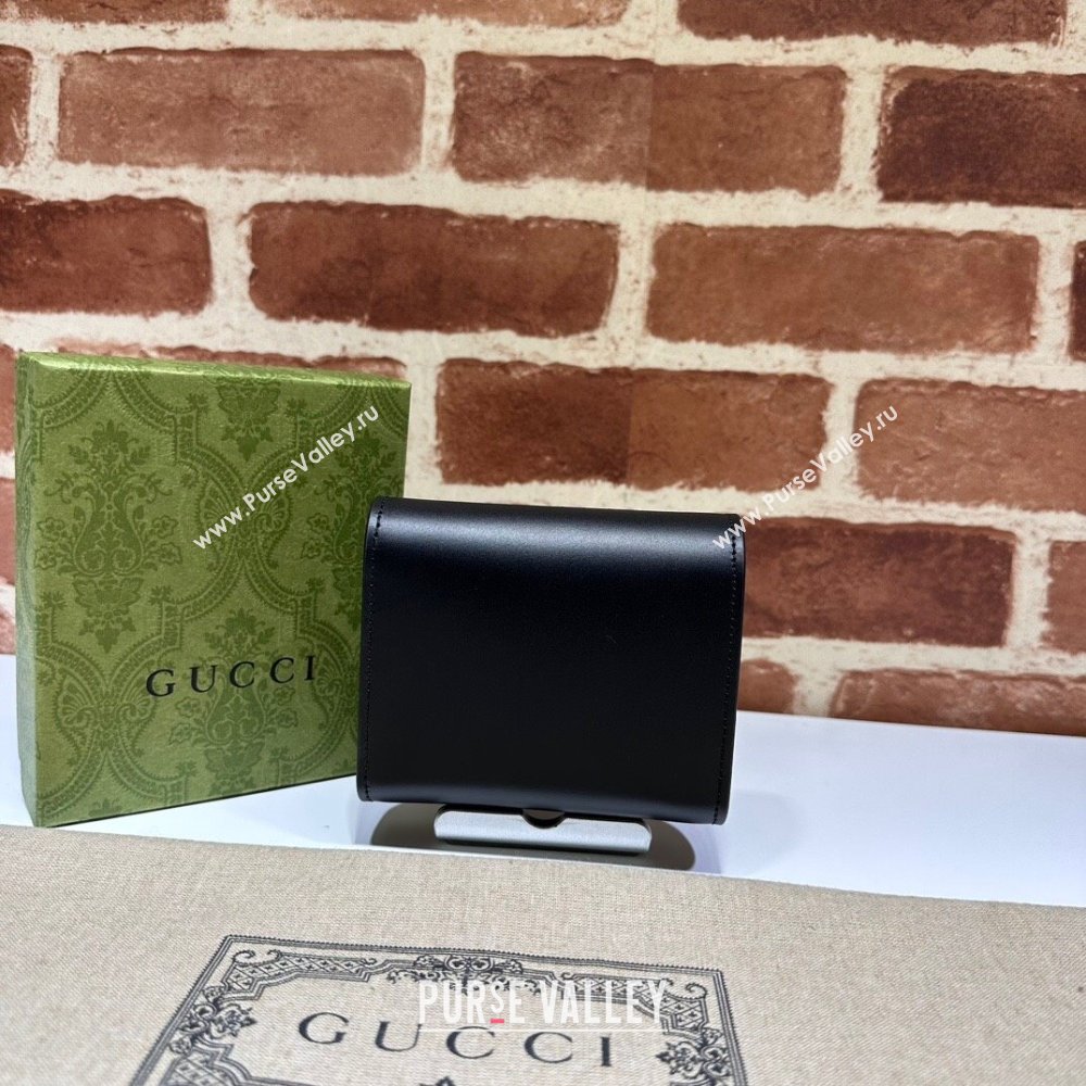Gucci Petite GG medium wallet 760197 Leather Black (dlh-23122224)