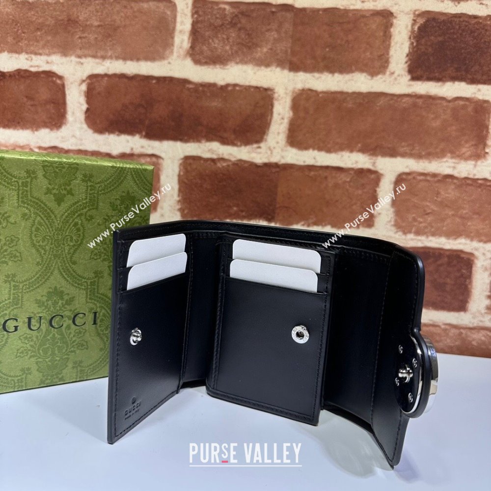 Gucci Petite GG medium wallet 760197 Leather Black (dlh-23122224)