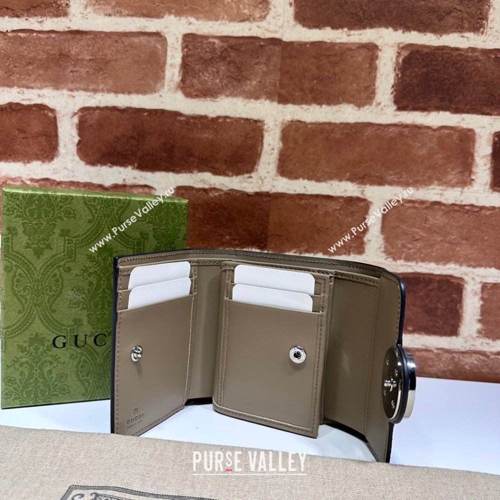 Gucci Petite GG medium wallet 760197 Beige and ebony GG Supreme canvas (dlh-23122213)