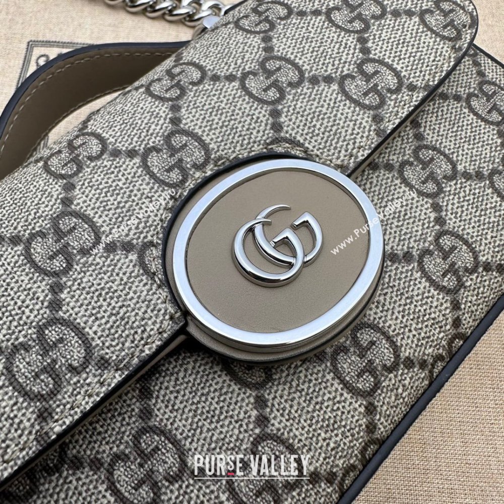 Gucci Petite GG Super mini bag 760194 Beige and ebony GG Supreme canvas (dlh-23122210)