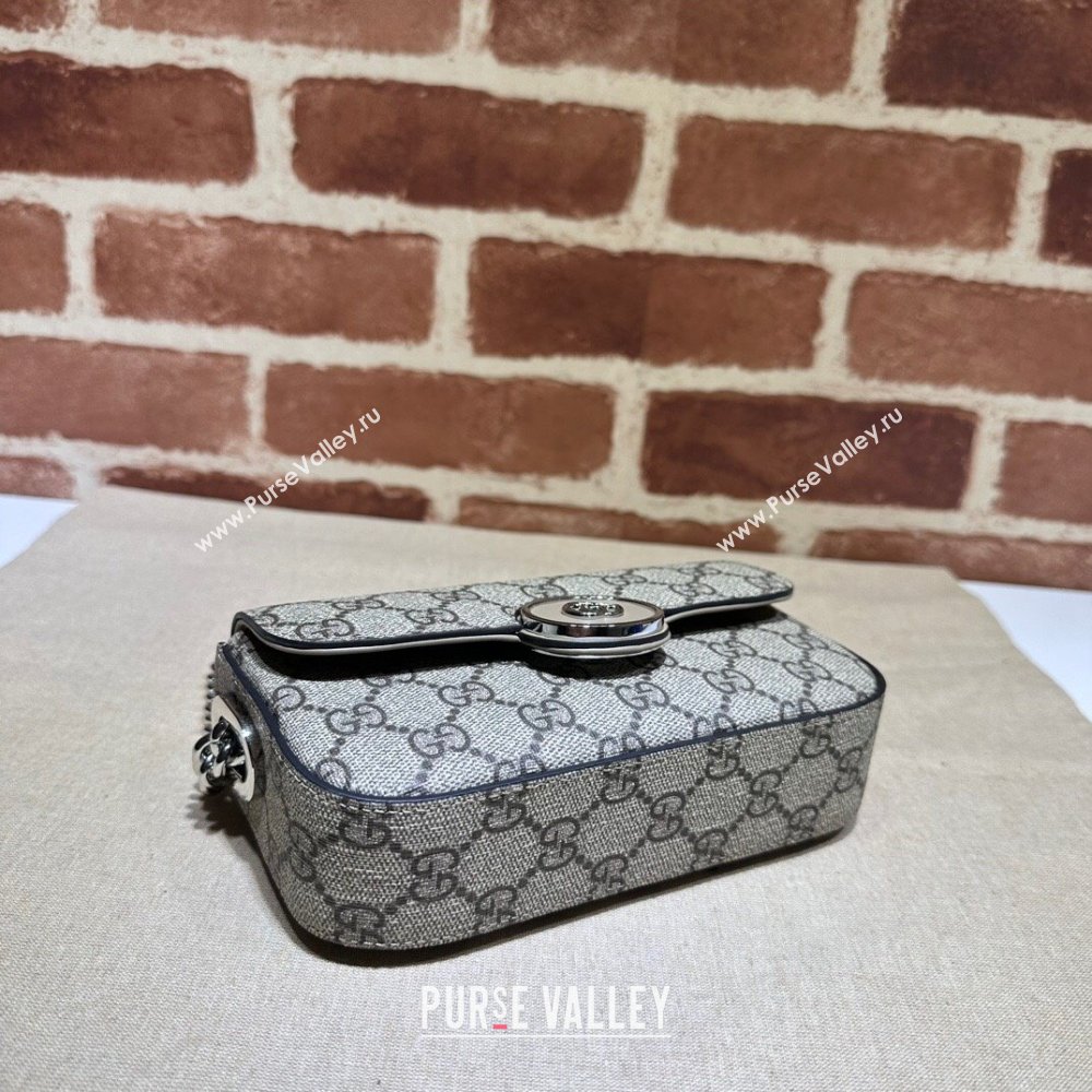 Gucci Petite GG Super mini bag 760194 Beige and ebony GG Supreme canvas (dlh-23122210)