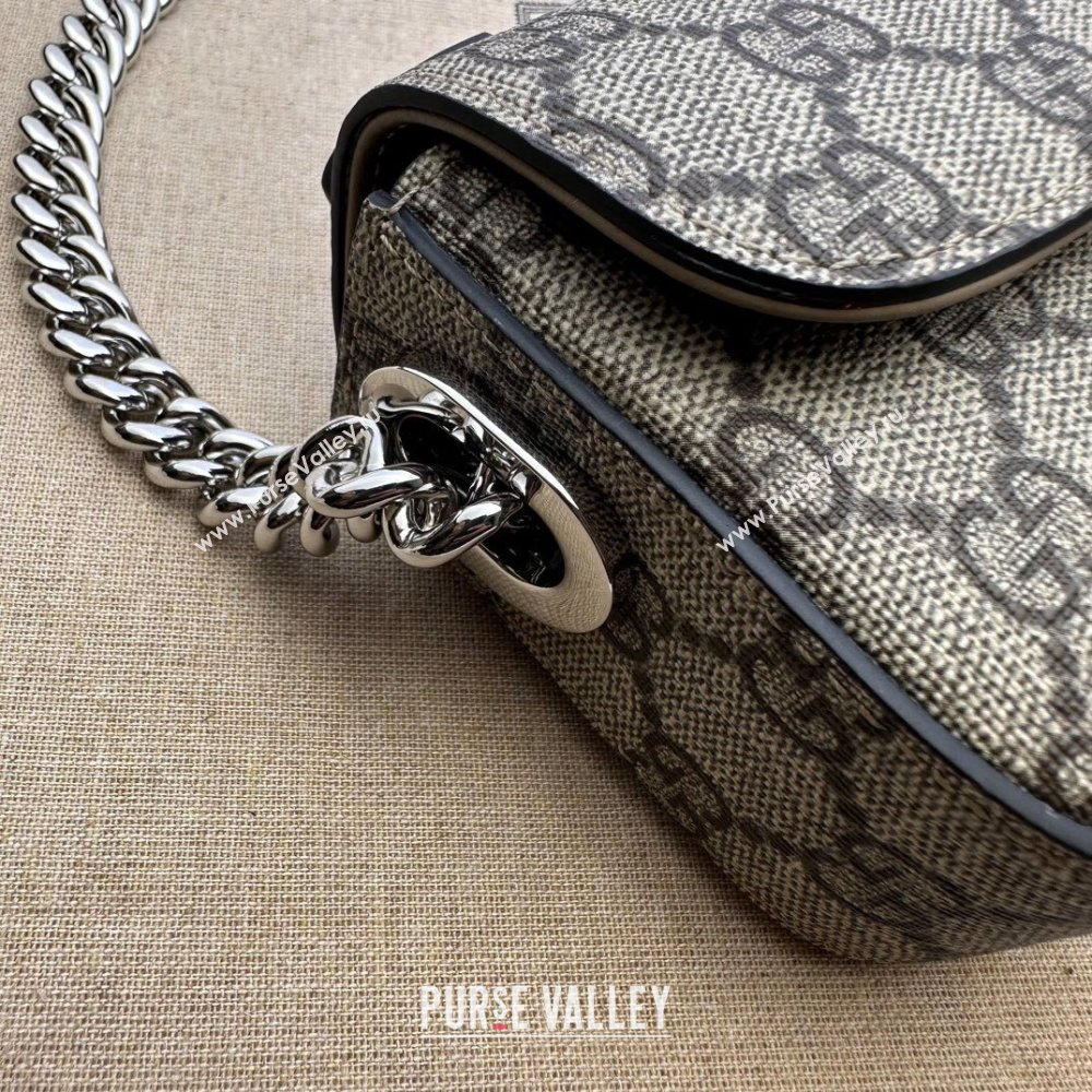 Gucci Petite GG Super mini bag 760194 Beige and ebony GG Supreme canvas (dlh-23122210)