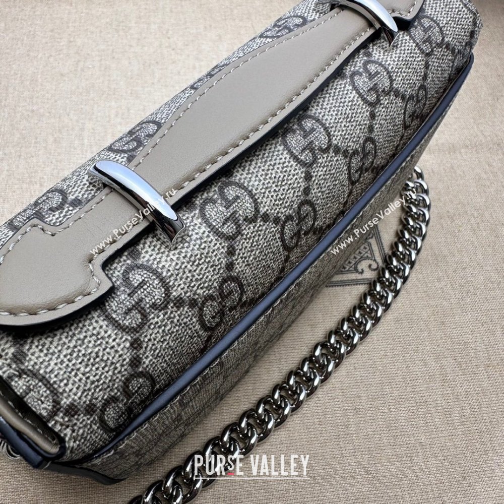 Gucci Petite GG Super mini bag 760194 Beige and ebony GG Supreme canvas (dlh-23122210)