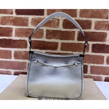 Gucci Horsebit Slim small shoulder bag 764191 Leather Metallic silver (dlh-23122117)