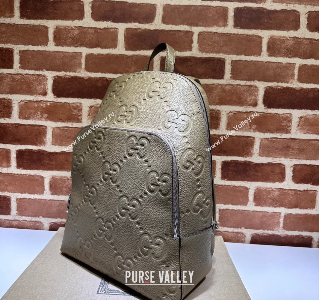 Gucci Jumbo GG Leather Large backpack bag 766932 Gray (dlh-23122216)