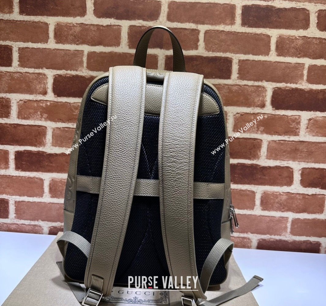 Gucci Jumbo GG Leather Large backpack bag 766932 Gray (dlh-23122216)