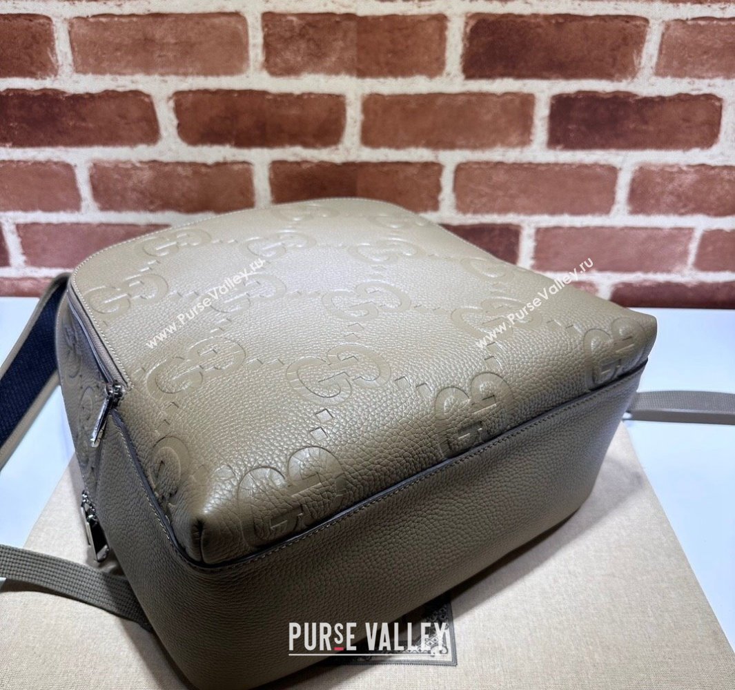 Gucci Jumbo GG Leather Large backpack bag 766932 Gray (dlh-23122216)