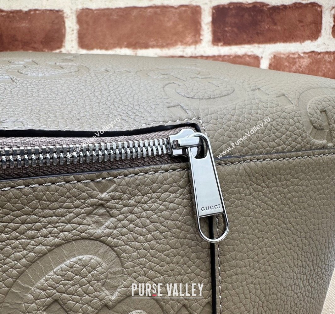 Gucci Jumbo GG Leather Large backpack bag 766932 Gray (dlh-23122216)