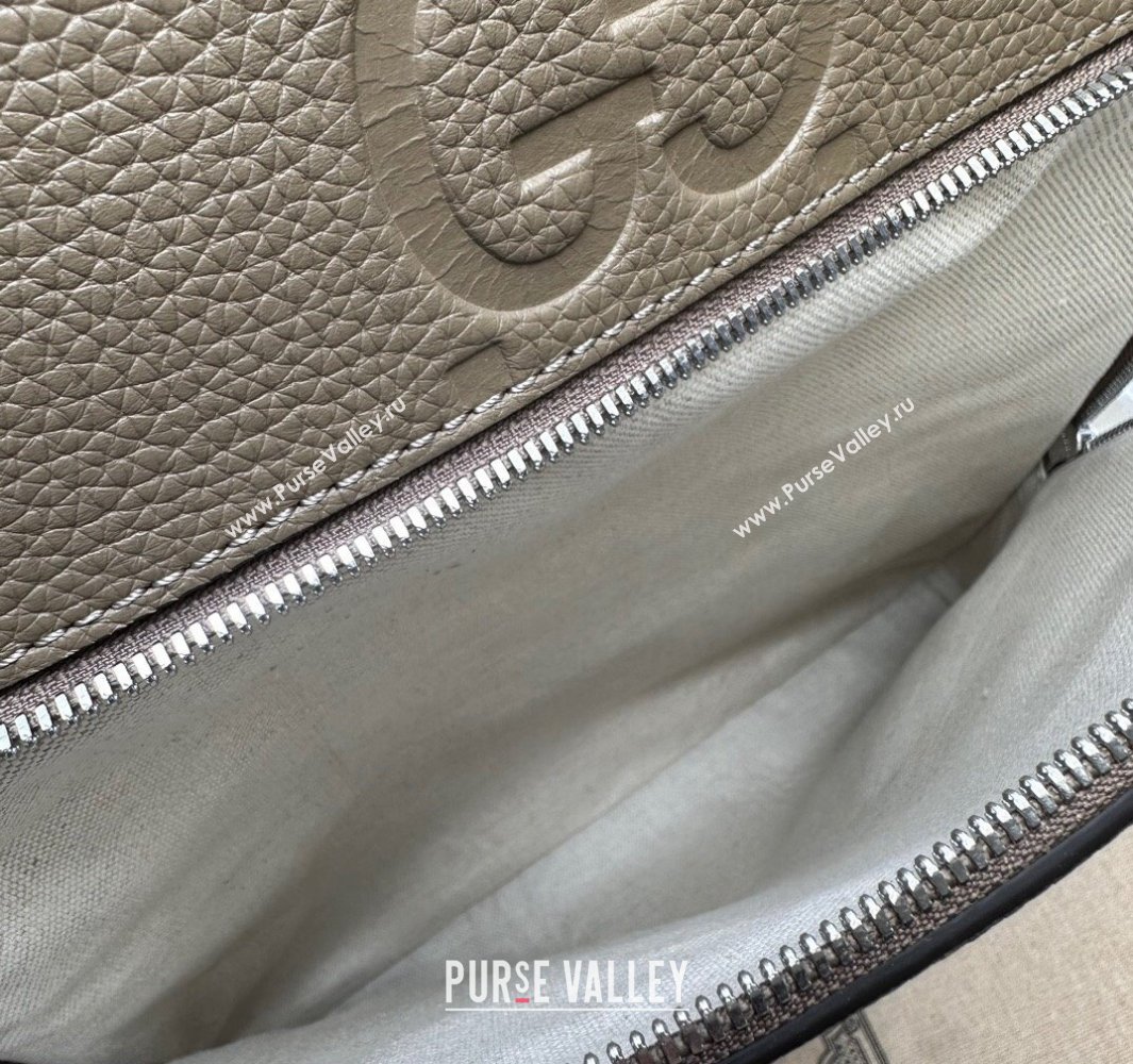 Gucci Jumbo GG Leather Large backpack bag 766932 Gray (dlh-23122216)