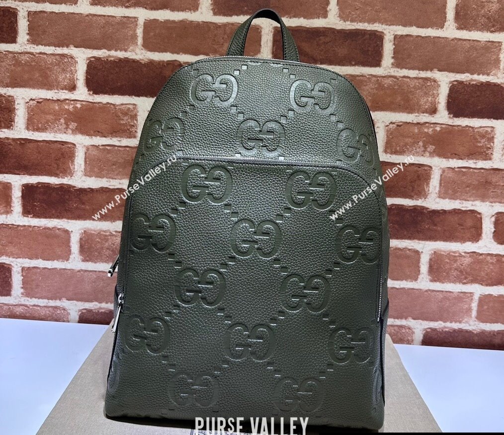 Gucci Jumbo GG Leather Large backpack bag 766932 Green (dlh-23122215)