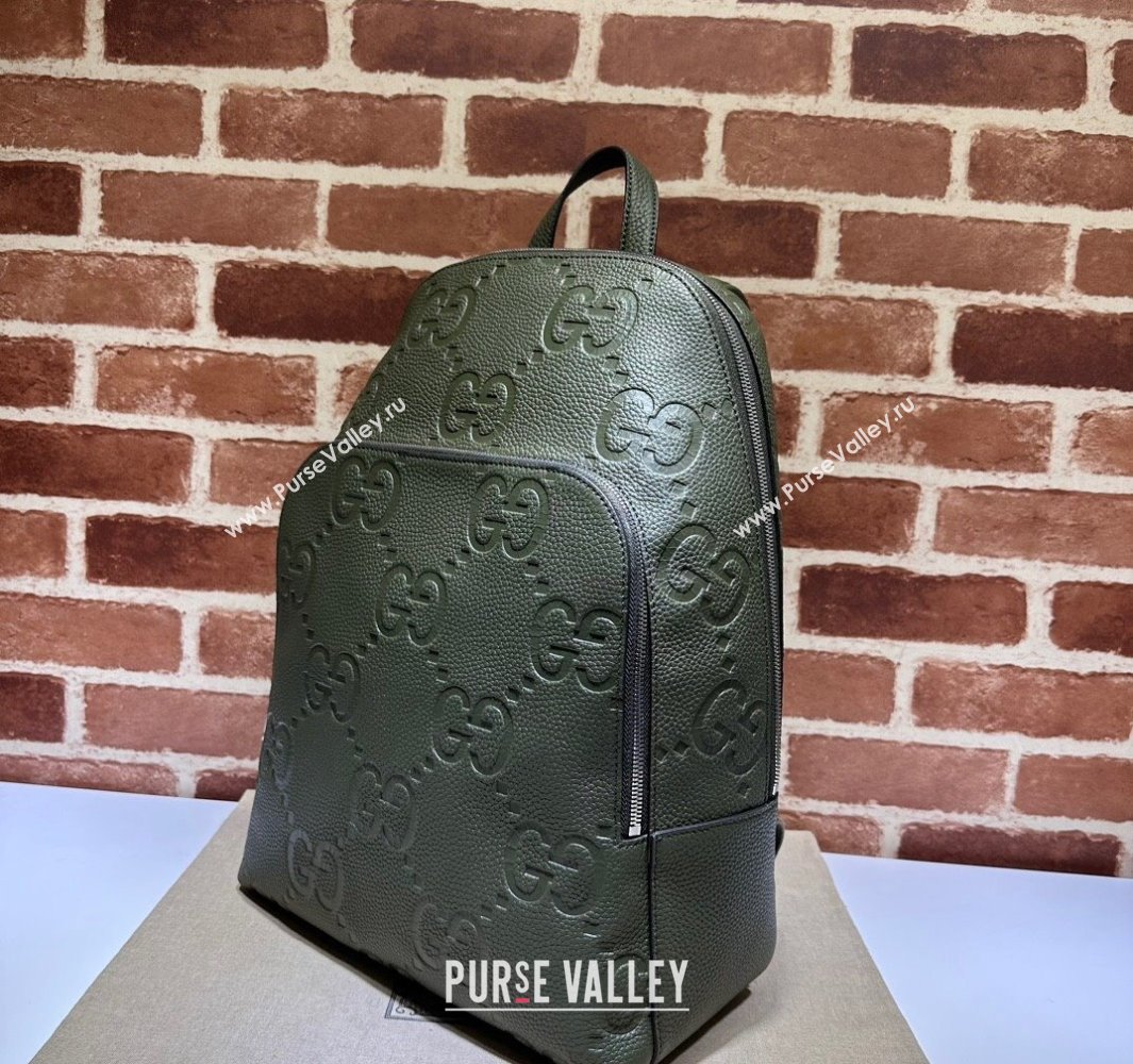 Gucci Jumbo GG Leather Large backpack bag 766932 Green (dlh-23122215)