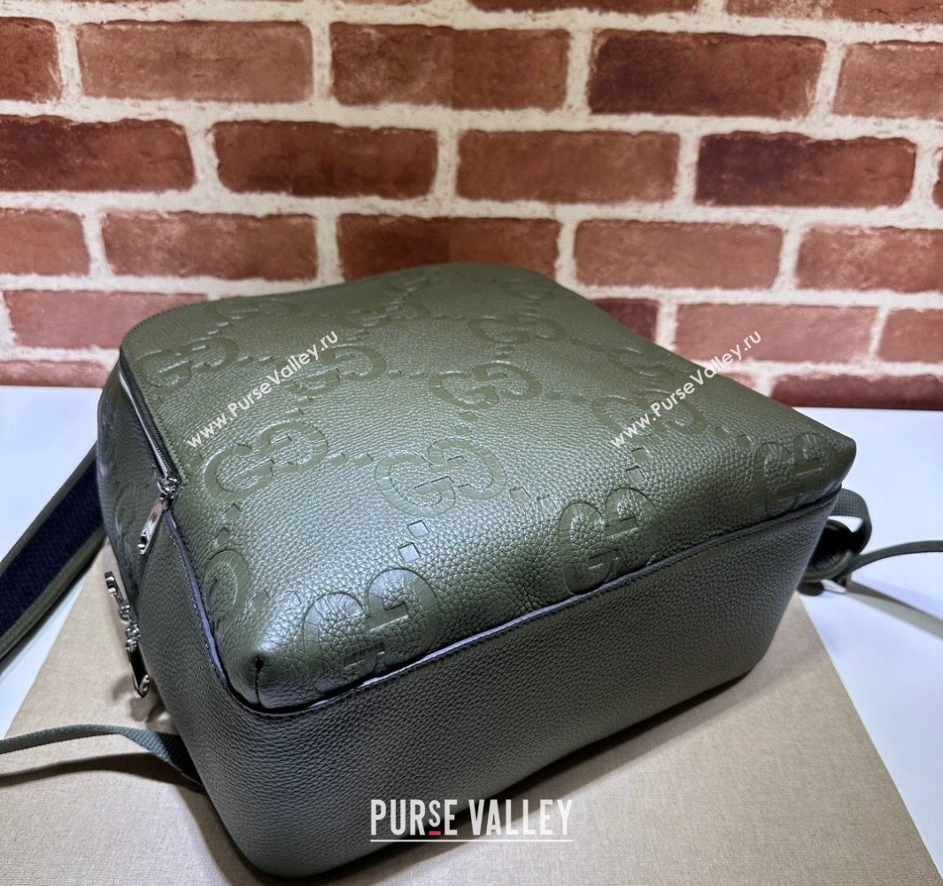 Gucci Jumbo GG Leather Large backpack bag 766932 Green (dlh-23122215)